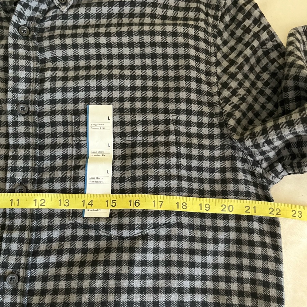 Goodfellow & Co Black and Gray Casual Button Down Long Sleeve Men’s Shirt Sz L - Picture 6 of 7